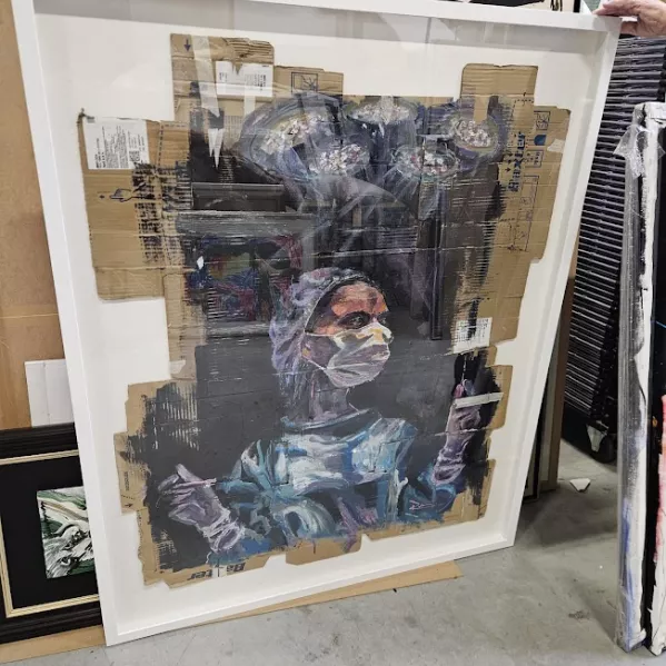 schilderij op medisch karton